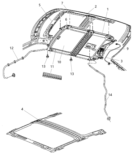 2009 Jeep Grand Cherokee Hose-SUNROOF Drain Diagram for 55394318AF