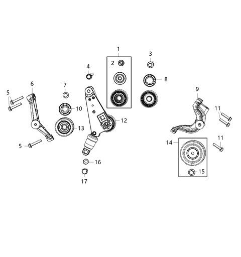 2020 Jeep Wrangler Bracket-TENSIONER Support Diagram for 5281666AA