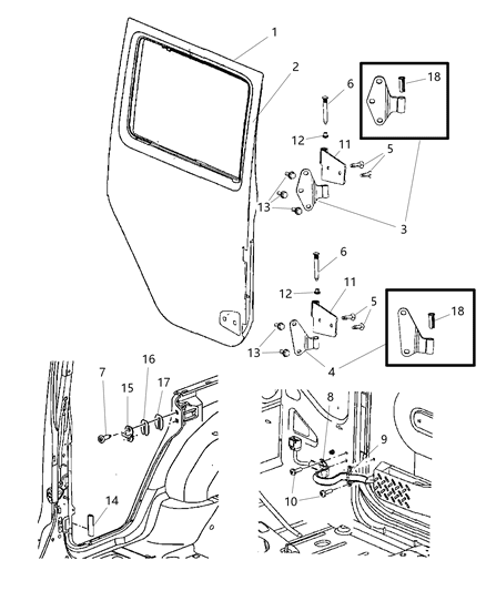 2014 Jeep Wrangler Panel-Rear Door Diagram for 55395441AC