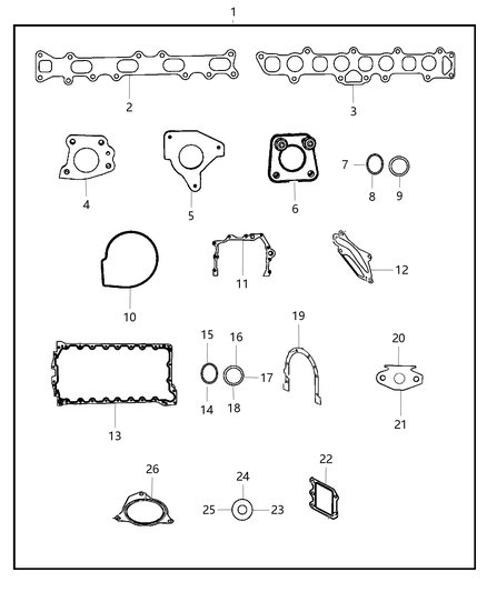 2014 Chrysler Town & Country Engine Gasket / Install Kits Diagram 1