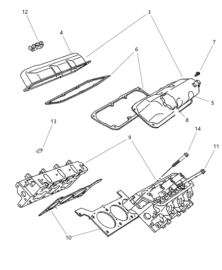 1999 Chrysler Town & Country Gasket-Cylinder Head Diagram for 4694518AA
