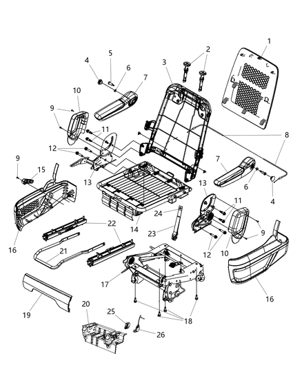 2015 Chrysler Town & Country Handle-Seat Release Diagram for 68111347AA