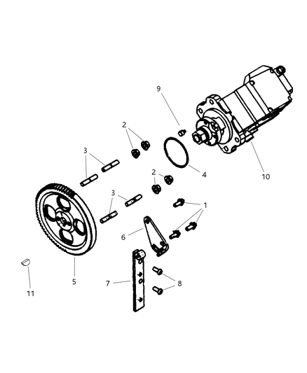 1999 Dodge Ram 2500 Key Fuel Injection Pump Diagram for 5014130AA