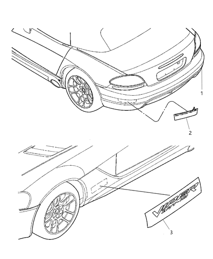 2010 Dodge Viper Decals & Tape Stripes Diagram