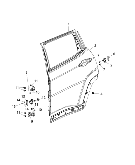 2020 Jeep Compass Check-Rear Door Diagram for 68243645AB