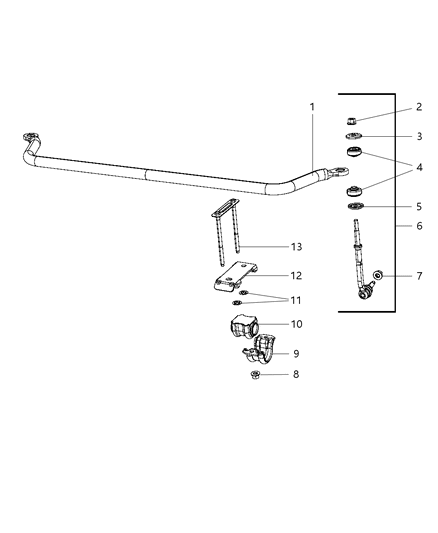 2009 Chrysler Aspen BUSHING-STABILIZER Bar Diagram for 68043973AA
