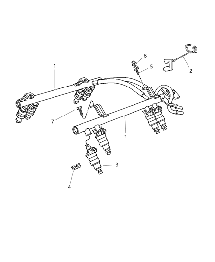 2001 Dodge Ram 1500 ORING Kit-Fuel INJECTOR Diagram for 5083745AA