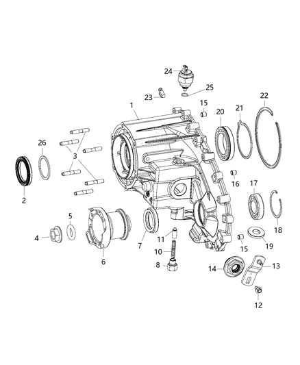 2007 Jeep Wrangler Front Case & Related Parts Diagram 4