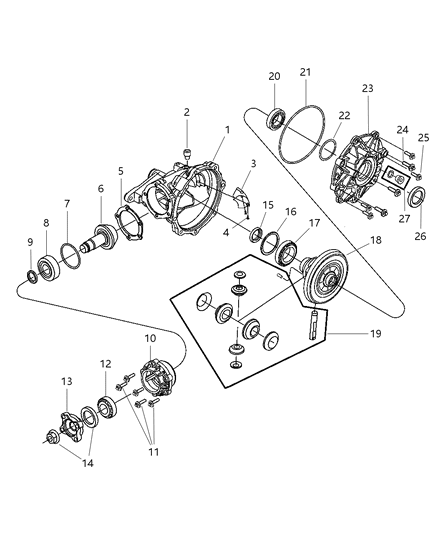 2005 Chrysler 300 Housing & Differential, With External Parts Diagram
