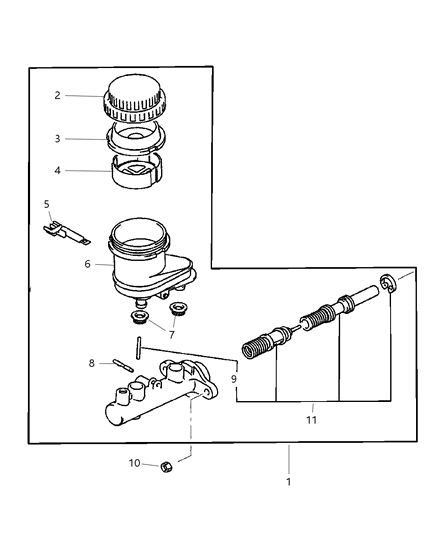 2001 Chrysler Sebring Brake Master Cylinder With Traction Control Diagram