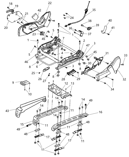 2006 Jeep Commander Shield-Seat ADJUSTER Diagram for 5KD261D5AA