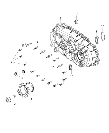 2021 Jeep Wrangler Rear Case & Related Parts Diagram 2