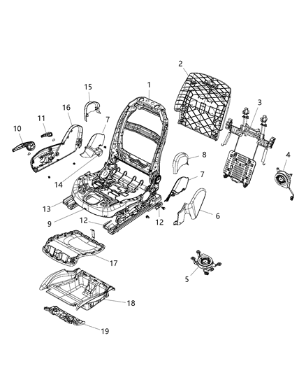 2014 Jeep Cherokee Cable-Seat Back Release Diagram for 68226014AA