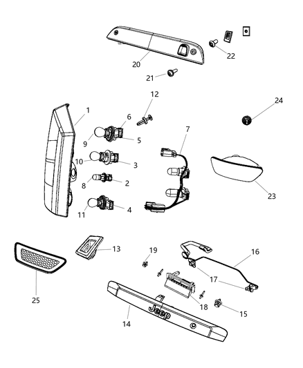 2012 Jeep Compass Lamp-Tail Stop Turn SIDEMARKER Diagram for 5182543AC