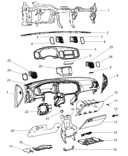 2016 Dodge Charger Instrument Panel Diagram