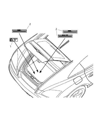 2008 Chrysler Crossfire Deck, Liftgate & Tailgate Diagram