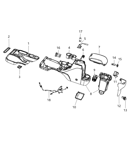 2014 Jeep Wrangler Wiring-Console Diagram for 68193960AC