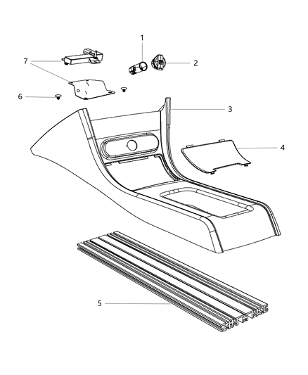 2013 Dodge Charger Floor Console Front Diagram 2