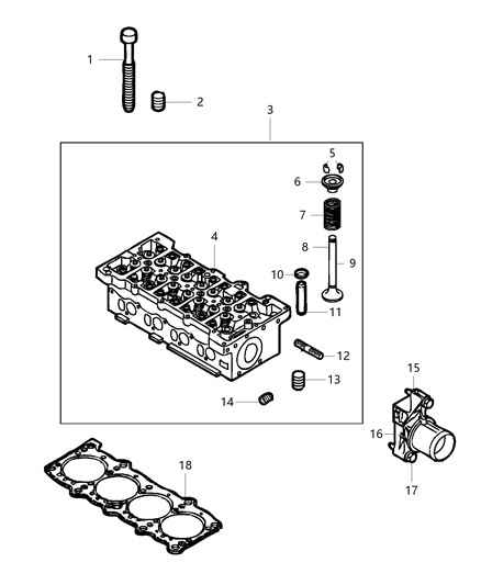 2015 Jeep Cherokee Cylinder Head & Cover Diagram 1