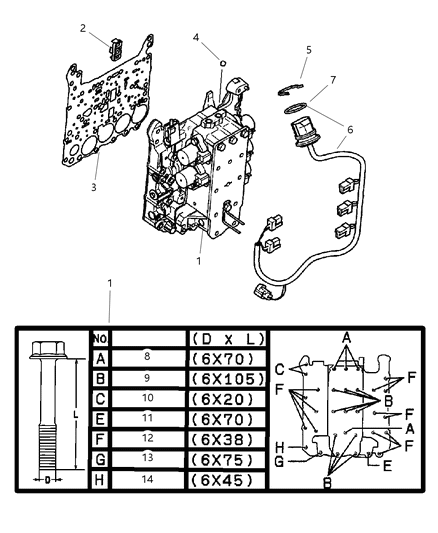 2003 Chrysler Sebring Valve Body Assembly Diagram 2