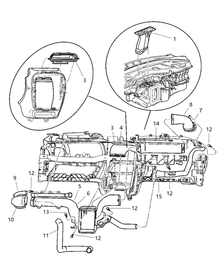 2005 Dodge Neon Air Distribution Ducts Diagram