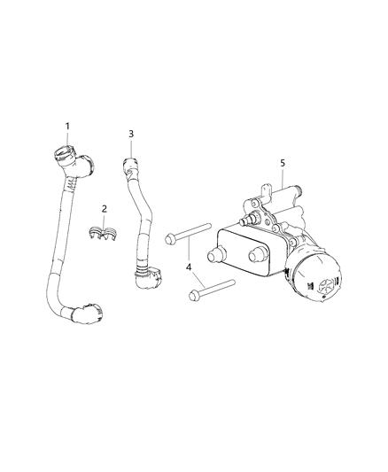 2015 Jeep Cherokee Engine Oil Filter & Housing , Adapter / Oil Cooler & Hoses / Tubes Diagram 3