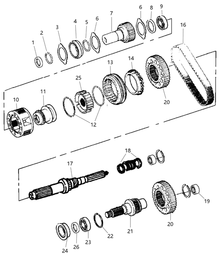 2012 Jeep Liberty MAINSHAFT-Transfer Case Diagram for 68103670AA