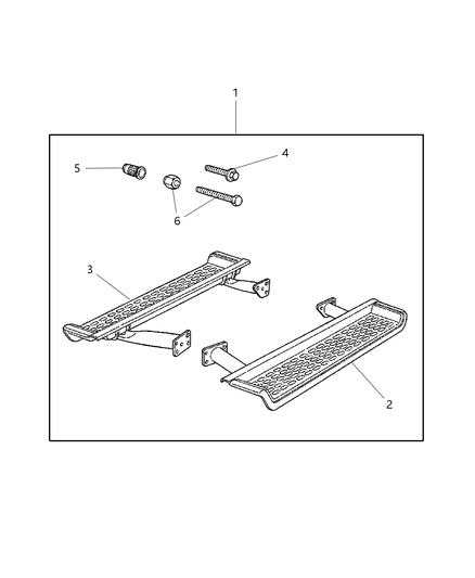 2000 Jeep Wrangler Step Kit-Side Diagram for 82204304
