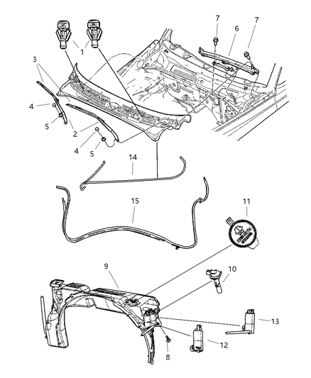 2003 Dodge Durango Clip-Washer Hose And Wiring Diagram for 4661479