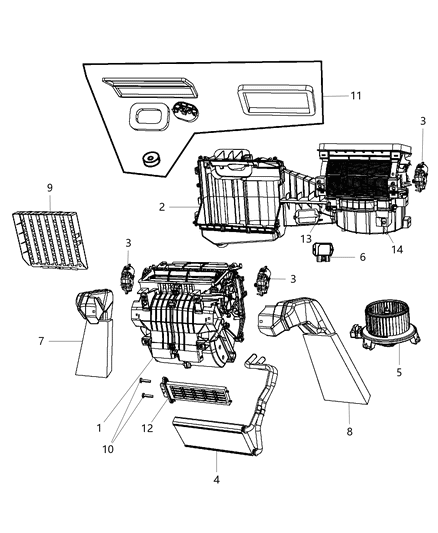 2011 Jeep Wrangler Heater Unit Diagram 1