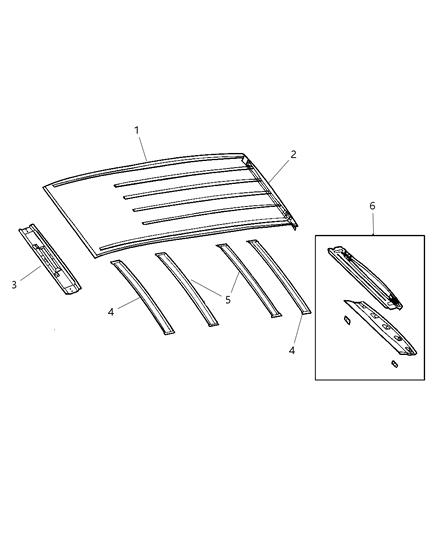 2004 Dodge Grand Caravan Bow-Roof Diagram for 4860710AE