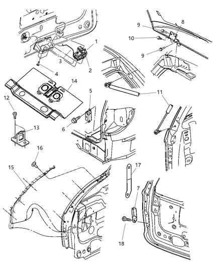 2007 Chrysler Town & Country Liftgate Hinge Diagram for 5020513AD