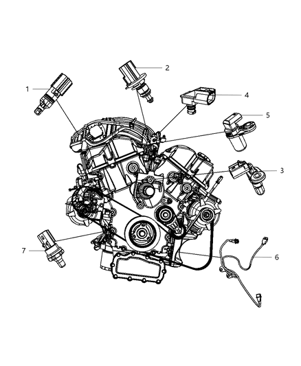 2010 Chrysler Sebring Sensors, Engine Diagram 2