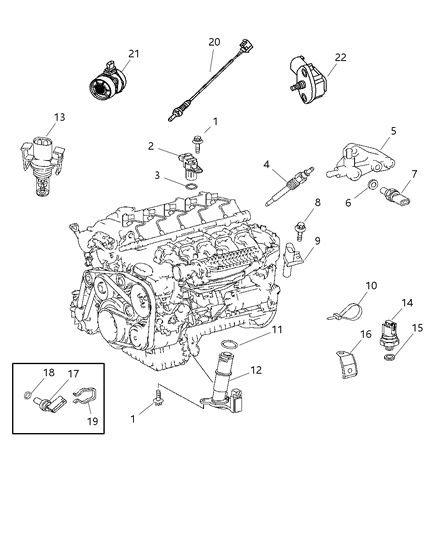2006 Dodge Sprinter 3500 Sensors - Engine Diagram