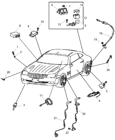 2008 Chrysler Crossfire Screw-Tapping Diagram for 6104585AA
