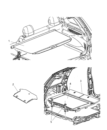 2010 Jeep Grand Cherokee Cargo Pad Diagram for 55197097AG