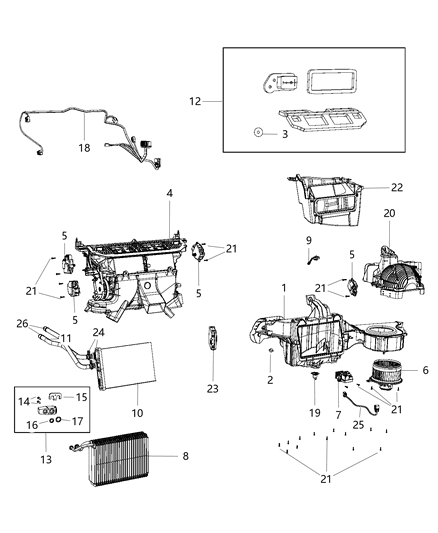 2014 Dodge Charger A/C & Heater Unit Diagram