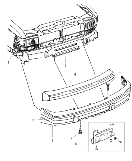 1997 Jeep Grand Cherokee Bumper, Front Diagram