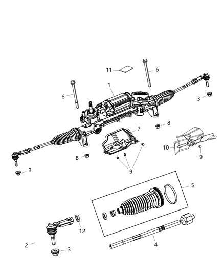 2016 Jeep Cherokee Gear Rack & Pinion Diagram