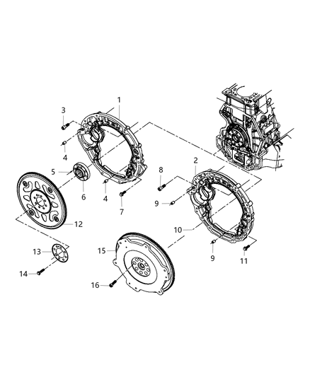 2018 Jeep Wrangler Transmission Adapter Housing And Flywheel Diagram