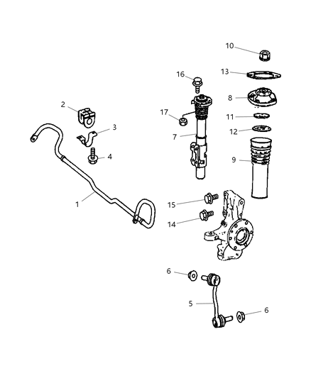 2009 Dodge Sprinter 2500 Bar-Front SWAY Diagram for 68013716AA