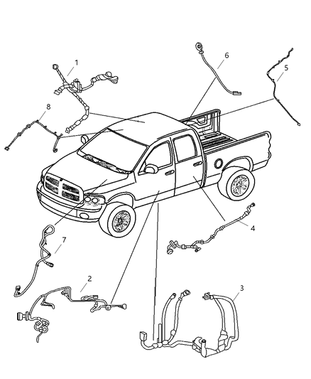 2005 Dodge Ram 1500 Wiring-Body Diagram for 5029813AC