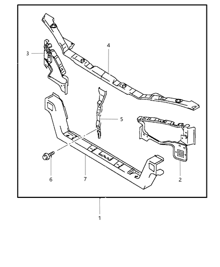 1999 Chrysler Sebring Headlamp Support Diagram