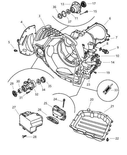 2000 Chrysler Cirrus Case, Extension & Solenoid Diagram