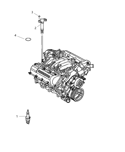 2008 Jeep Grand Cherokee Spark Plugs, Ignition Wires, Ignition Coil Diagram 1