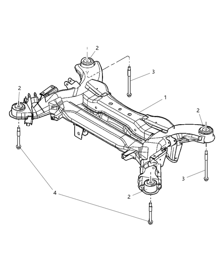 2004 Chrysler Pacifica CROSSMEMB-Rear Sub-Assembly Diagram for 4766704AA