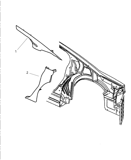 2001 Dodge Intrepid Panel - Quarter Trim, Upper And Lower Diagram