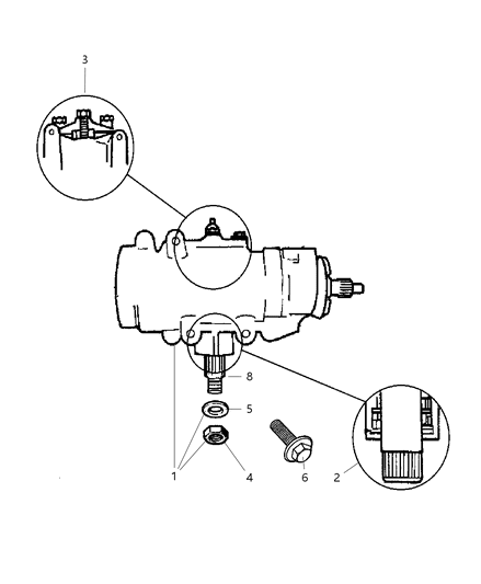 2004 Jeep Wrangler Power Steering Gear Diagram for 52088994AD
