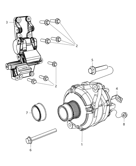 2012 Jeep Patriot Generator/Alternator & Related Parts Diagram 1