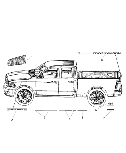 2014 Ram 2500 Decal-Box Side Diagram for 68242999AA